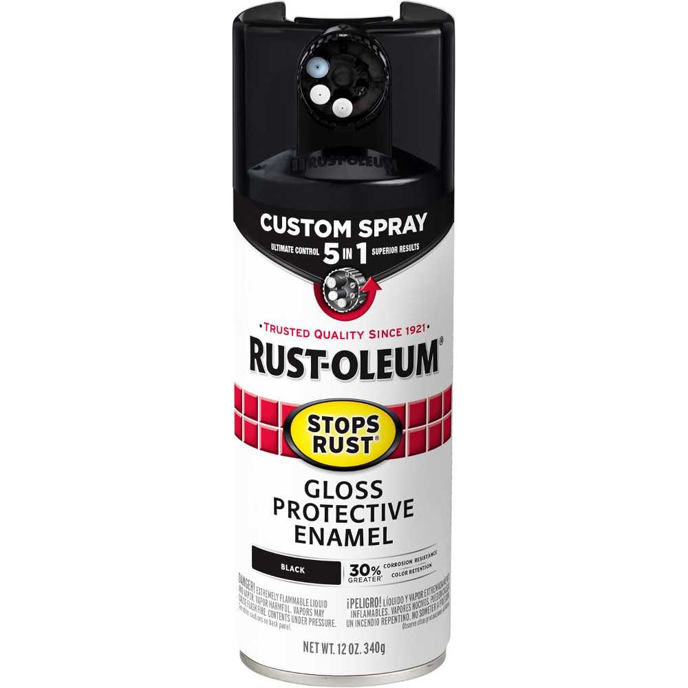 Rust-Oleum Stops Rust Custom 5-in-1 Spray Paint, 12 oz. (Gloss Black)