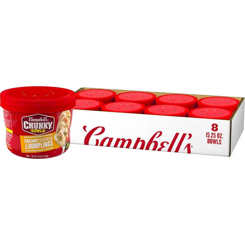 16-Pack Campbell's Chunky Creamy Chicken & Dumplings Soup Microwavable Bowls, 15.25 oz.