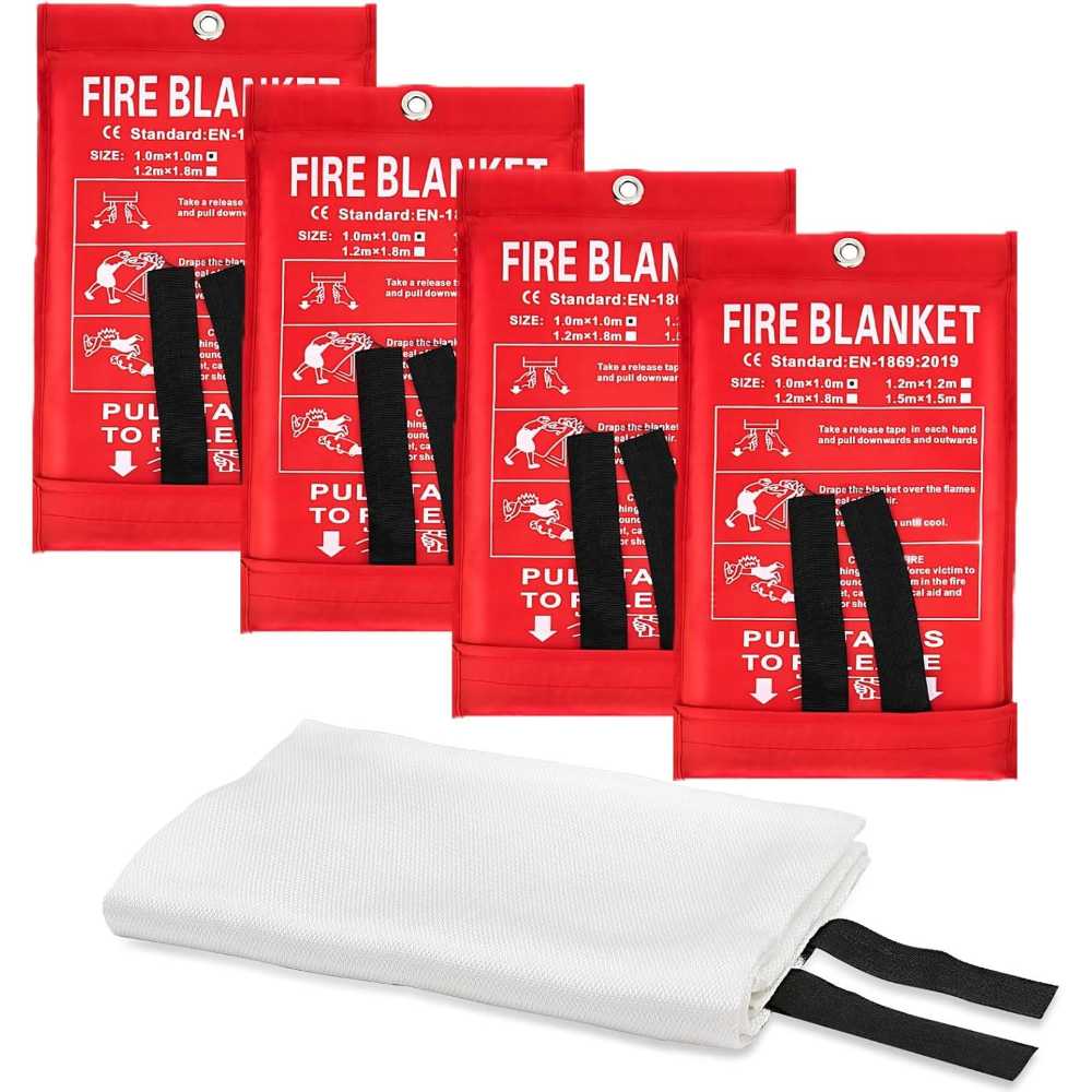 4-Pack JUSTIME 39" x 39" Emergency Fire Blanket