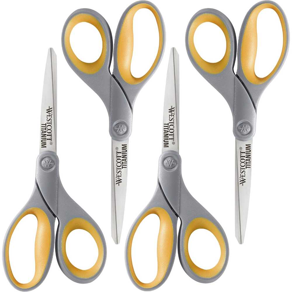 4-Pack Westcott ‎8" Titanium Bonded Scissors