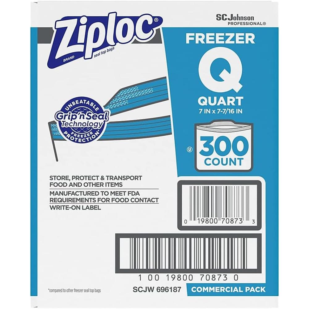 300-Pack Ziploc Double-Zipper Quart Freezer Bags