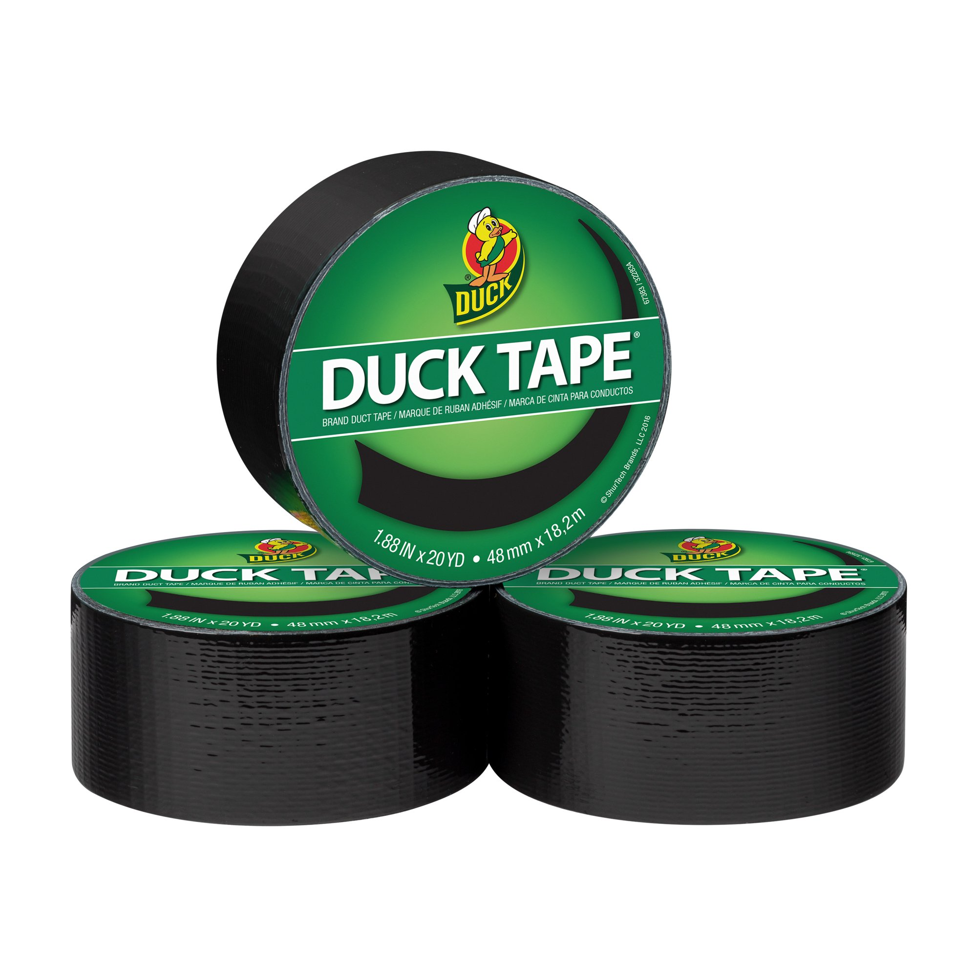 3-Pack Duck Brand Duct Tape,  1.88 in. x 20 yd., Black