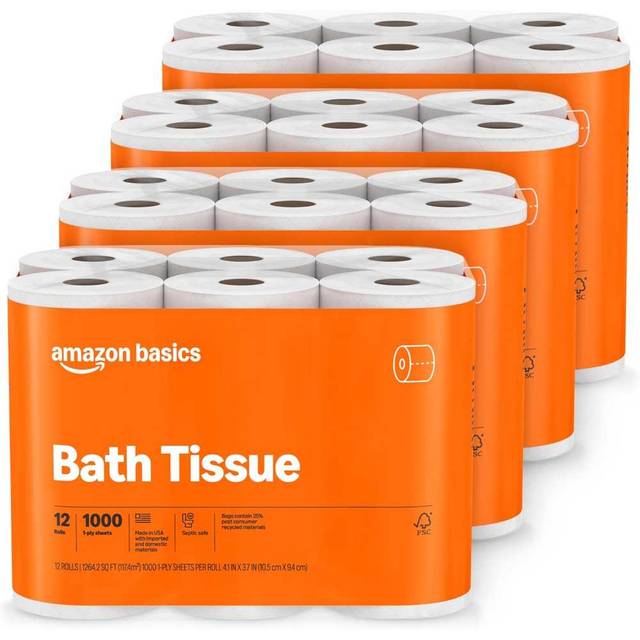 48-Pack Amazon Basics 1000-Sheet Bath Tissue