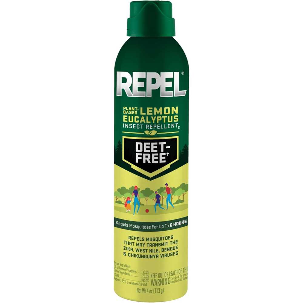 Prime Members: Repel DEET-Free Lemon Eucalyptus Insect Repellent Aerosol Spray, 4 oz.