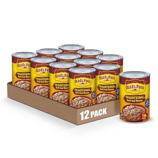 12-Pack Old El Paso Canned Traditional Refried Beans, 16 oz.