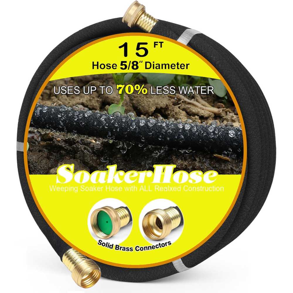 HZGREEN 15' Soaker Hose for Garden Beds