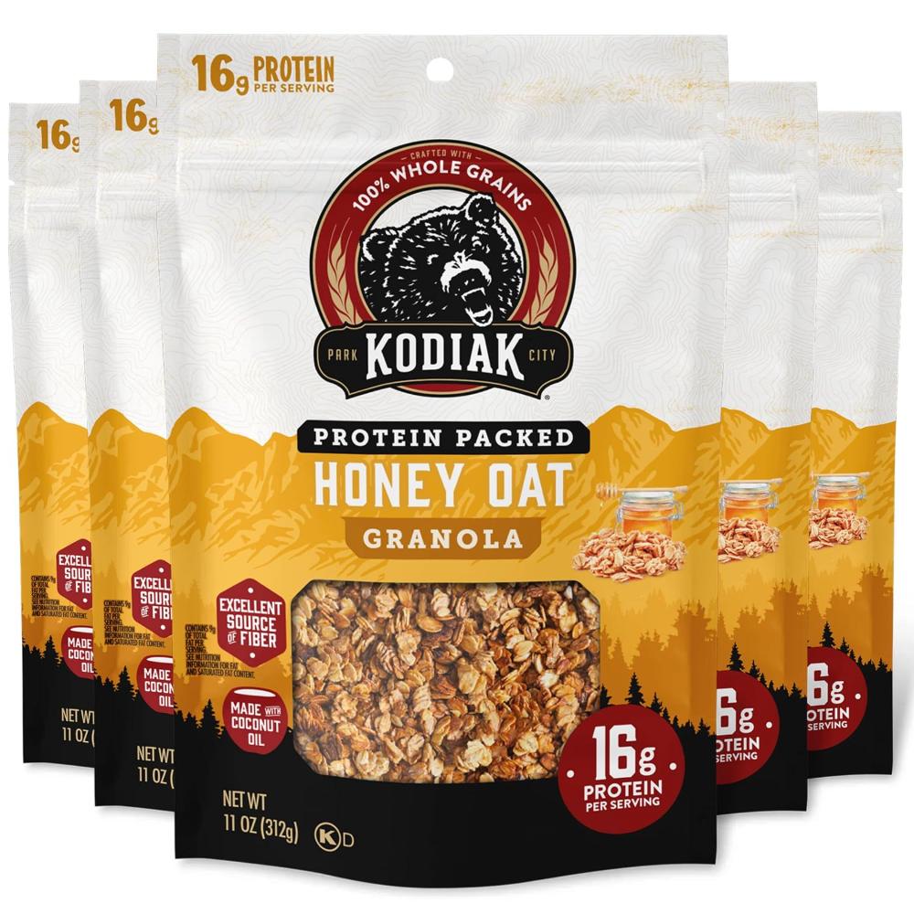 5-Pack Kodiak Protein Packed Honey Oat Granola, 11 oz.