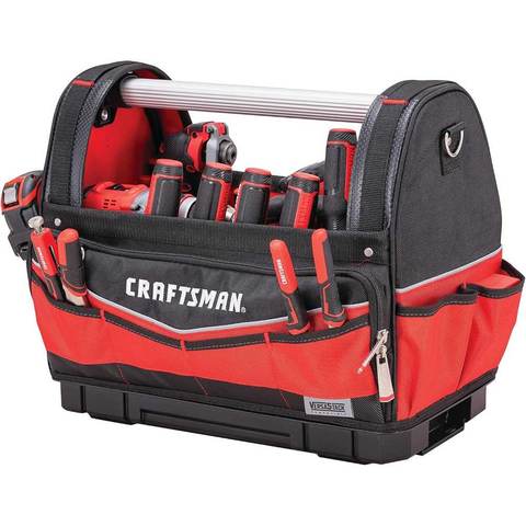 CRAFTSMAN VERSASTACK 32-Pocket 17" Heavy Duty Tool Bag w/ Waterproof Hard Bottom