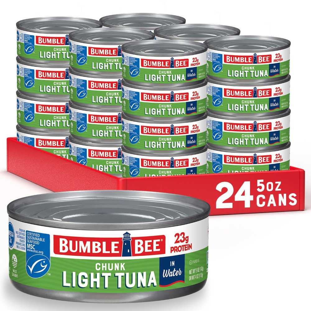 YMMV: 24-Pack Bumble Bee Chunk Light Tuna In Water, 5 oz. ($0.51/Can)