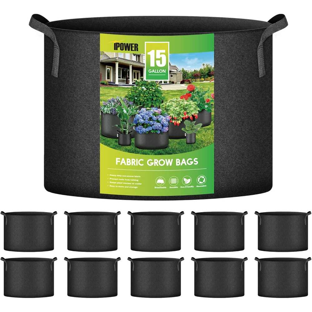 10-Pack iPower 15-Gallon Fabric Grow Bags