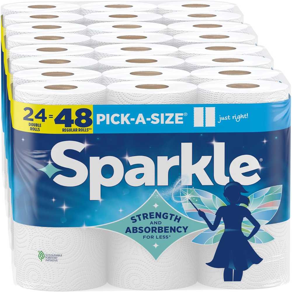 24-Pack Sparkle Tear-A-Square Double Roll Paper Towels