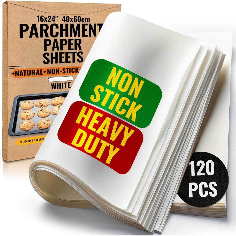 120-Pack Baker's Signature Parchment Paper Sheets (16" x 24")