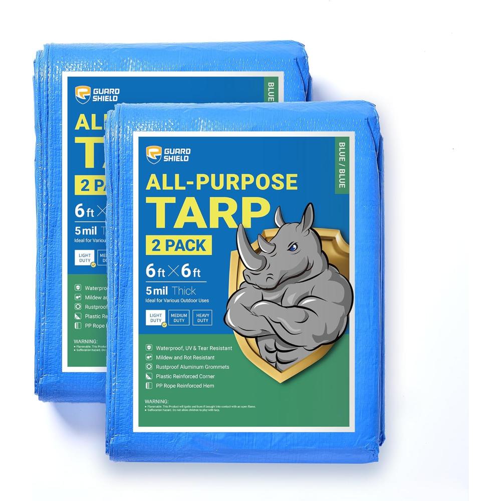 2-Pack Guard Shield 6' x 6' 5-Mil Tarp