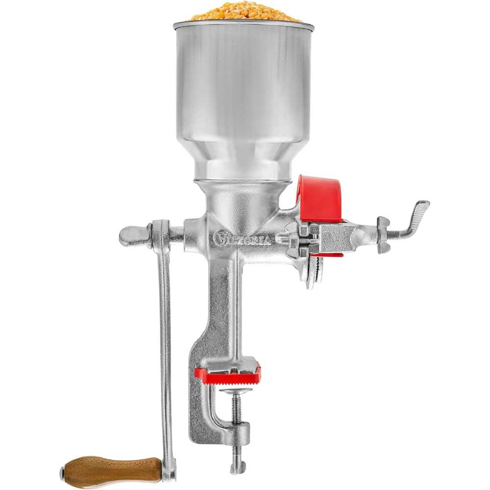 Victoria Manual Cast Iron Grain Mill w/ High Hopper