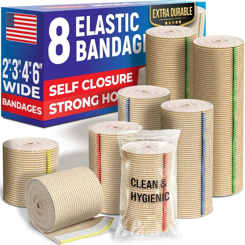 8-Pack Mighty-X Elastic Bandage Wrap (Various Sizes)