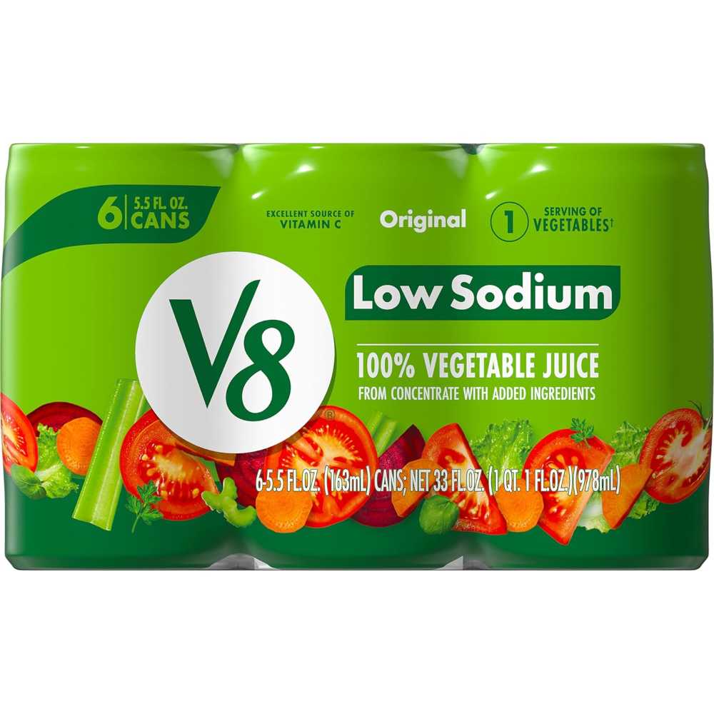 6-Pack V8 Low Sodium Original 100% Vegetable Juice, 5.5 oz.