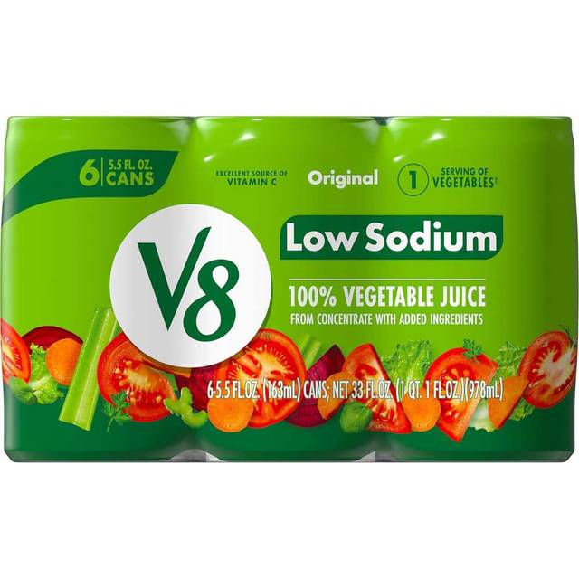 6-Pack V8 Low Sodium Original 100% Vegetable Juice, 5.5 oz.