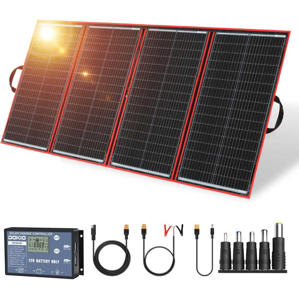Dokio 300W Portable Solar Panel Kit w/ Controller + Cables