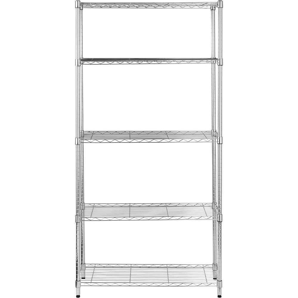 Prime Members: Amazon Basics 5-Shelf Heavy Duty Storage Shelving Unit (Chrome or Black)