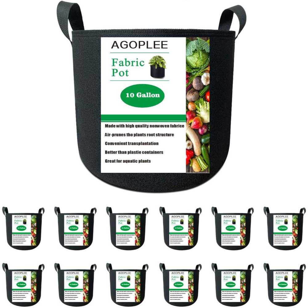 12-Pack AGOPLEE 10-Gallon Grow Bags