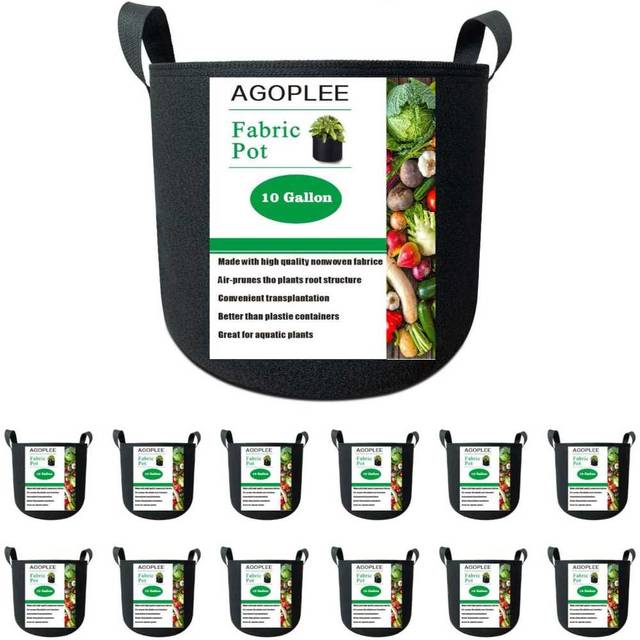 12-Pack AGOPLEE 10-Gallon Grow Bags