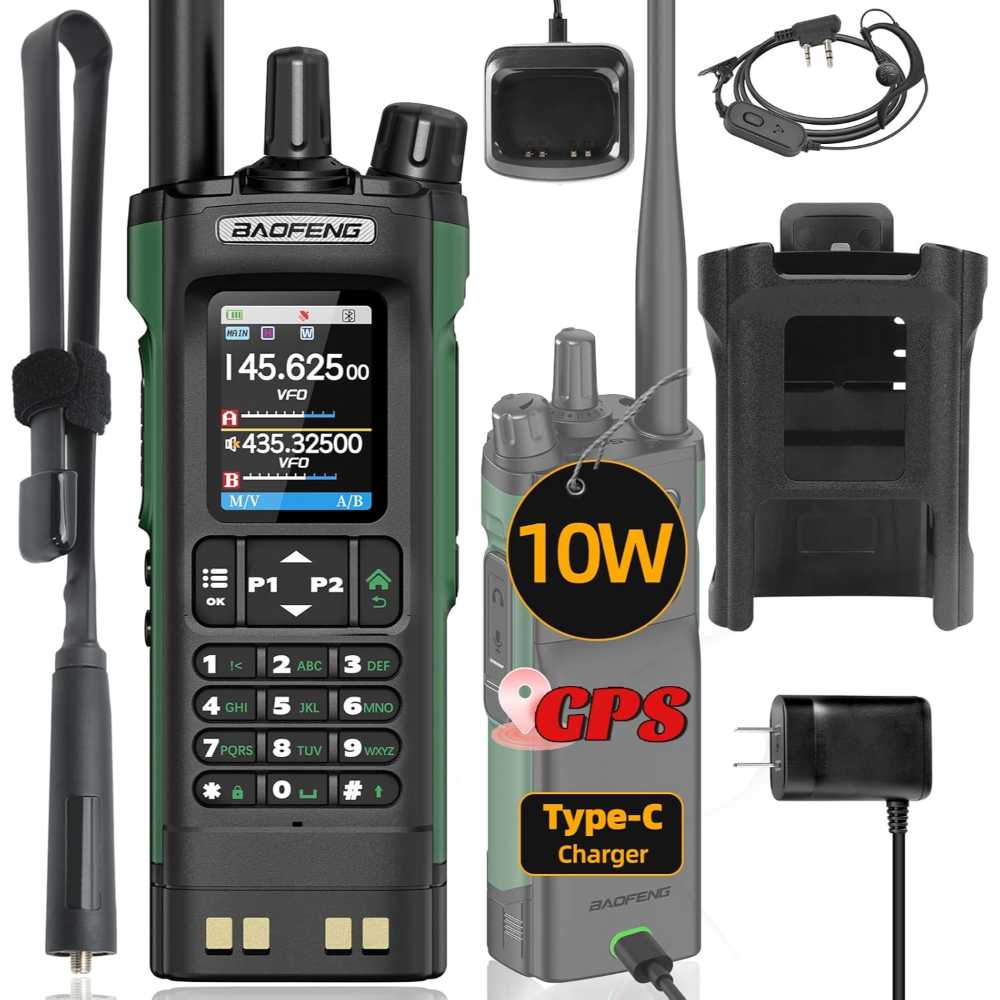 Baofeng UV-32 10W Multi-Band GPS Radio w/ Belt Holster + Tactical Antenna