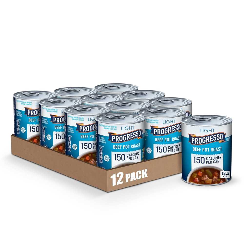 12-Pack Progresso Light Beef Pot Roast Soup, 18.5 oz.