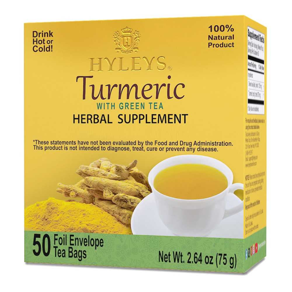 50-Pack Hyleys Turmeric Green Tea