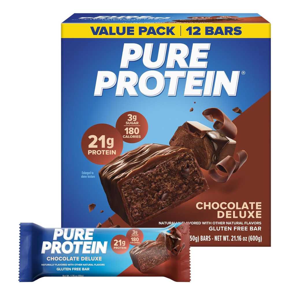 12-Pack Pure Protein Chocolate Deluxe Protein Bars