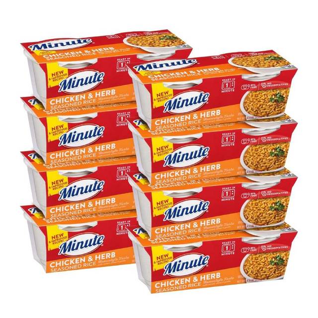 8-Pack (16 Cups) Minute Ready-to-Serve Chicken & Herb Rice Cups, 8.8 oz.