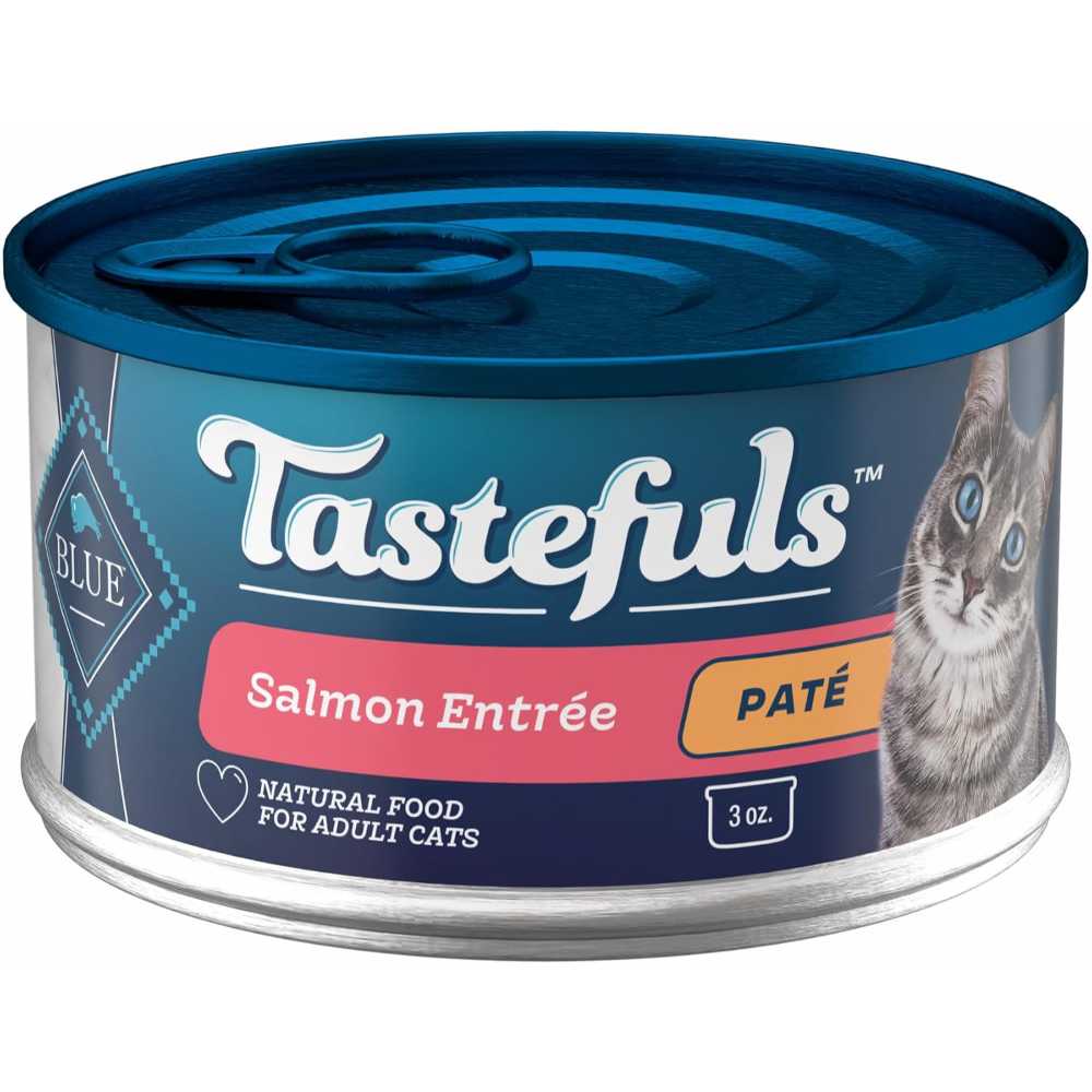 24-Pack Blue Buffalo Tastefuls Salmon Paté Canned Wet Cat Food, 3 oz.