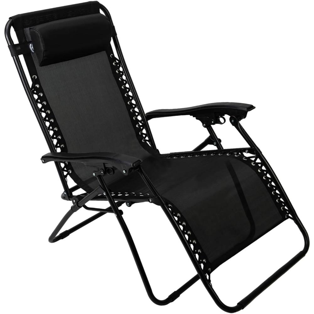 Prime Members: Pacific Pass Folding Zero Gravity Reclining Chair w/ Built-In Headrest