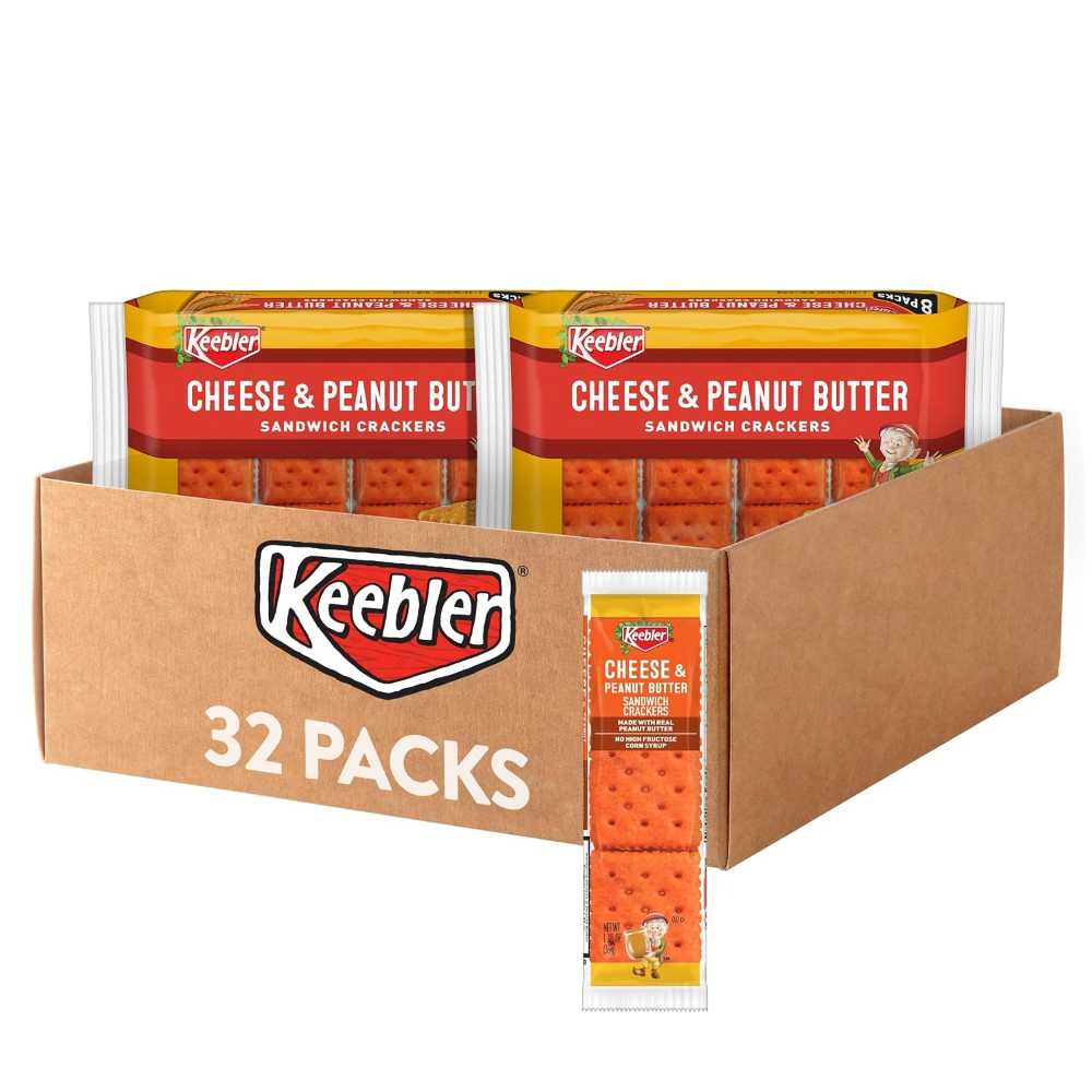 32-Pack Keebler Sandwich Crackers (Cheese & Peanut Butter)