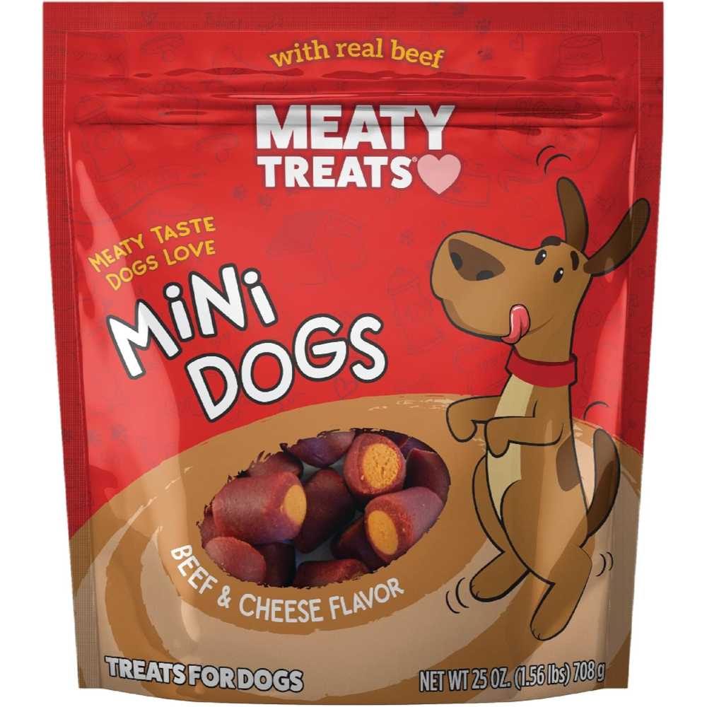 Meaty Treats Mini Dogs Dog Treats, 25 oz. (Beef & Cheese)