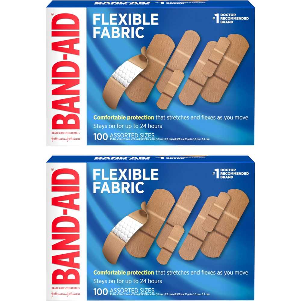 2-Pack 100-Count Band-Aid Flexible Fabric Bandages (Assorted Sizes)