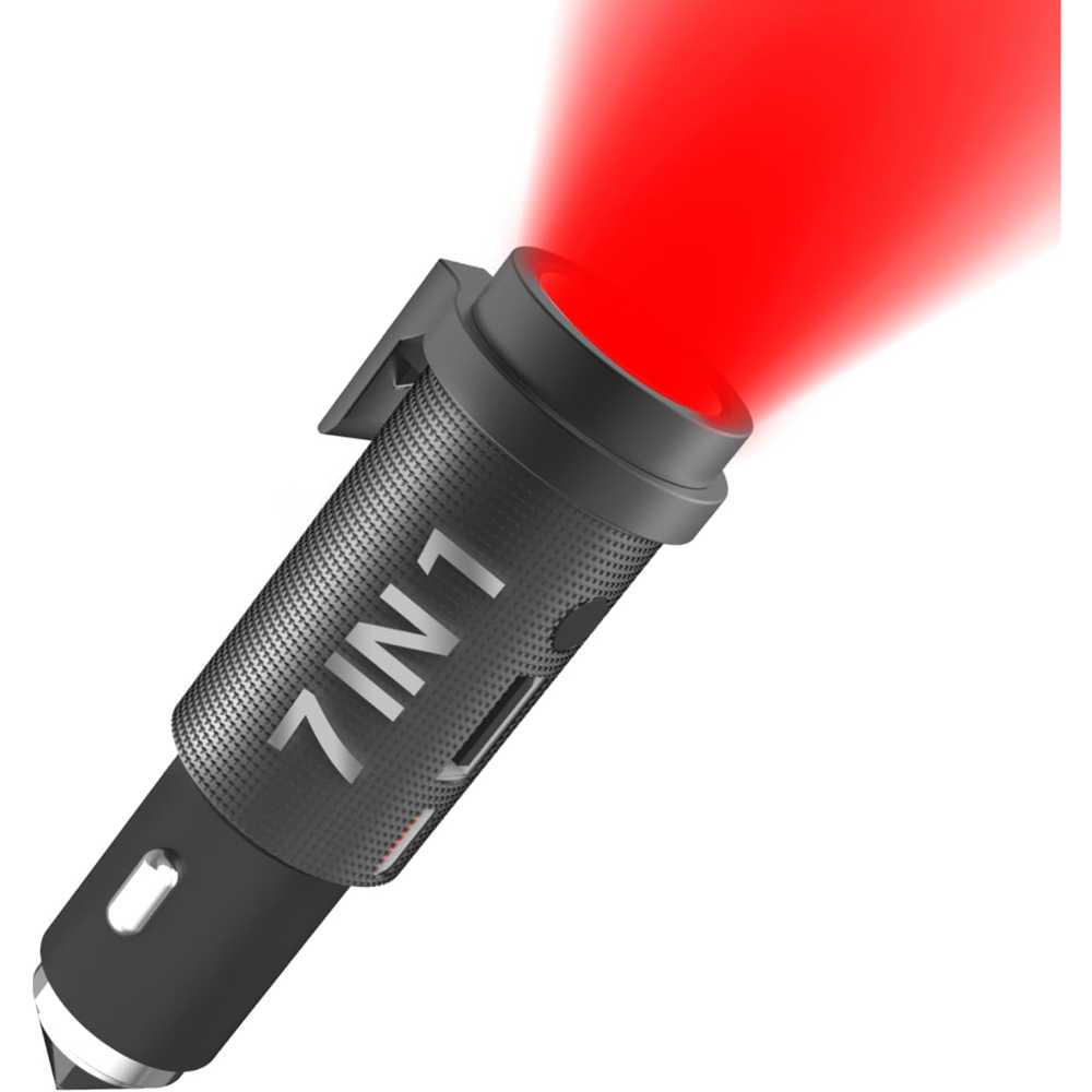 OrigCharge 4-in-1 USB-C Car Charger & Emergency Tool (Window Breaker, Seat Belt Cutter, Flashlight)