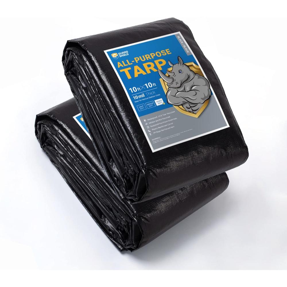 2-Pack Guard Shield 10' x 10' Heavy Duty 10-Mil Tarp (Black)