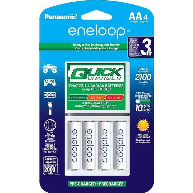 Panasonic Eneloop Advanced Battery Quick Charger w/ 4x AA Rechargeable Batteries