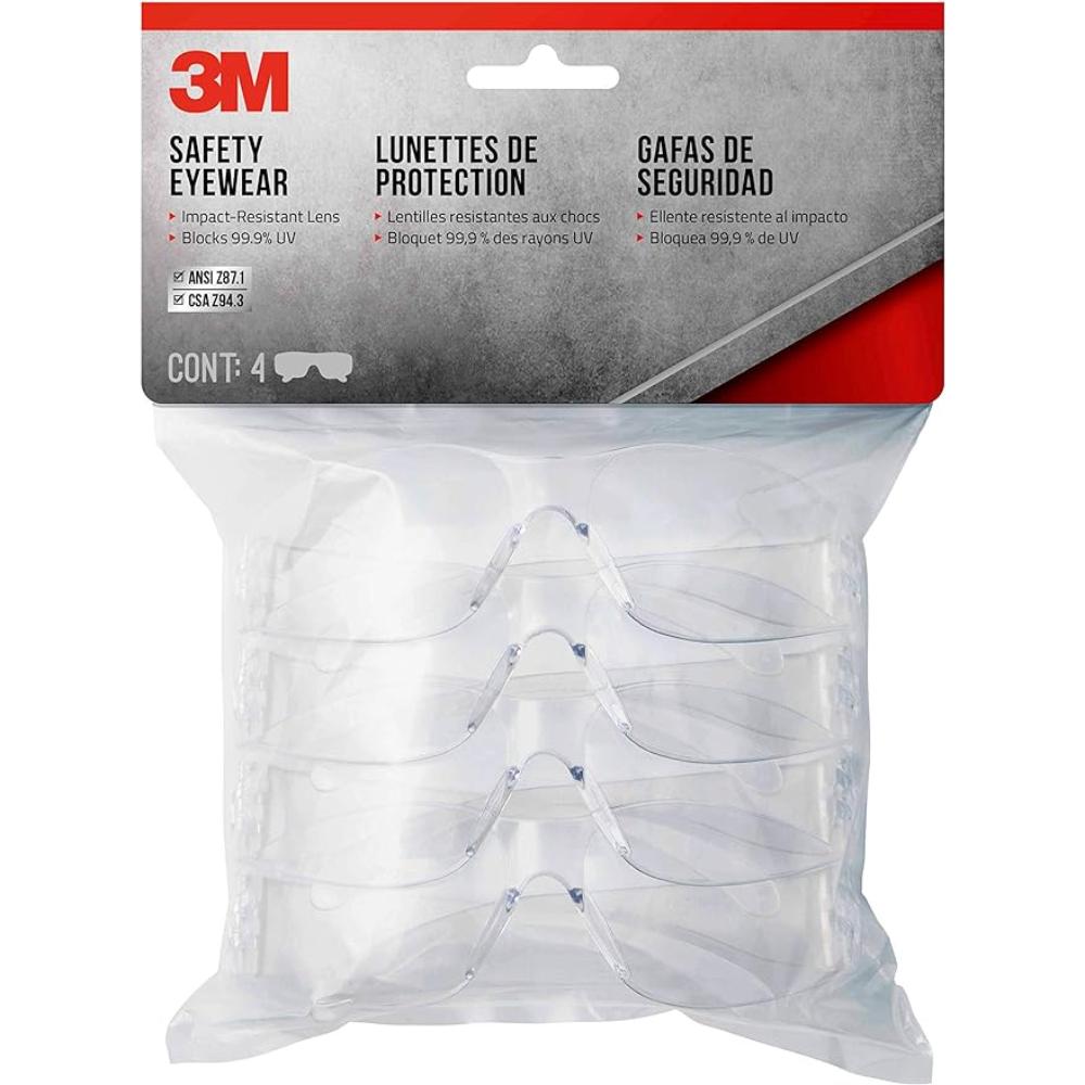 4-Pack 3M ForceFlex Plus Safety Eyewear w/ Scratch Resistant Lens (Clear)