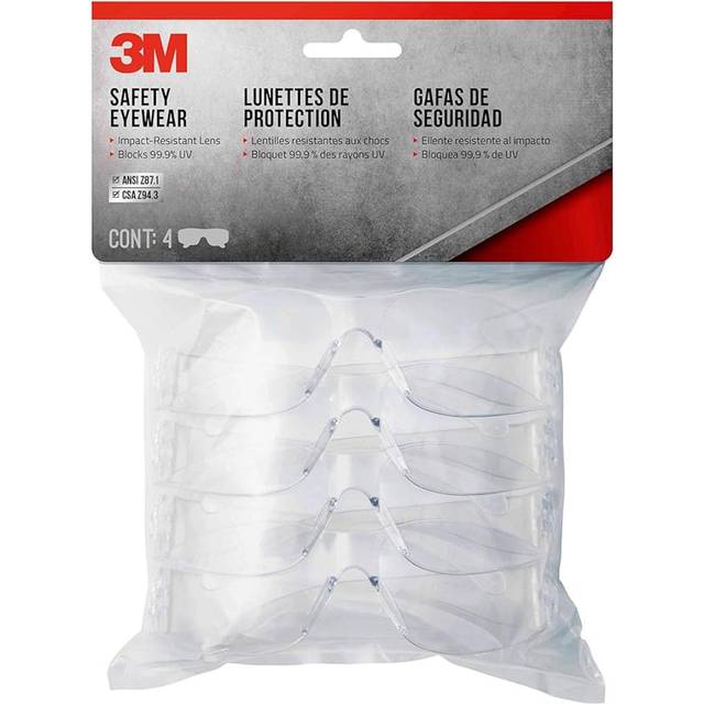 4-Pack 3M ForceFlex Plus Safety Eyewear w/ Scratch Resistant Lens (Clear)