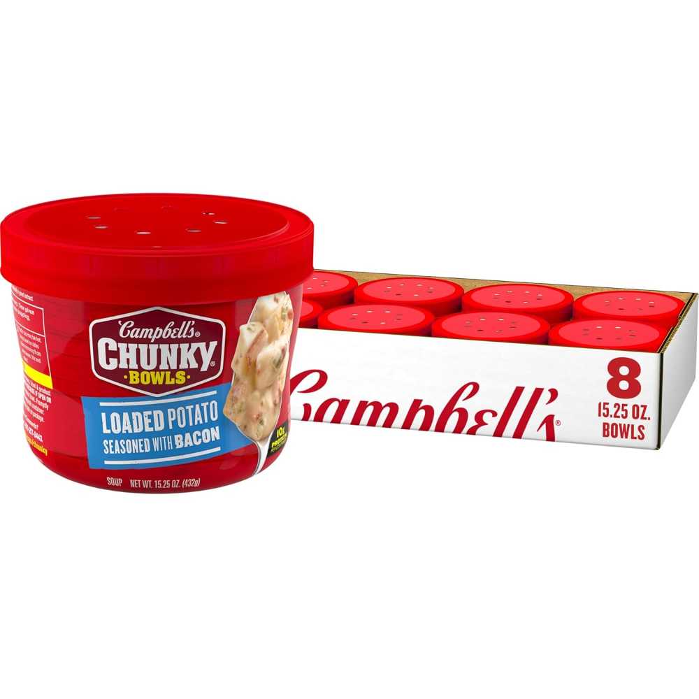 16-Pack Campbell's Chunky Loaded Potato Seasoned w/ Bacon Microwavable Bowl, 15.25 oz.