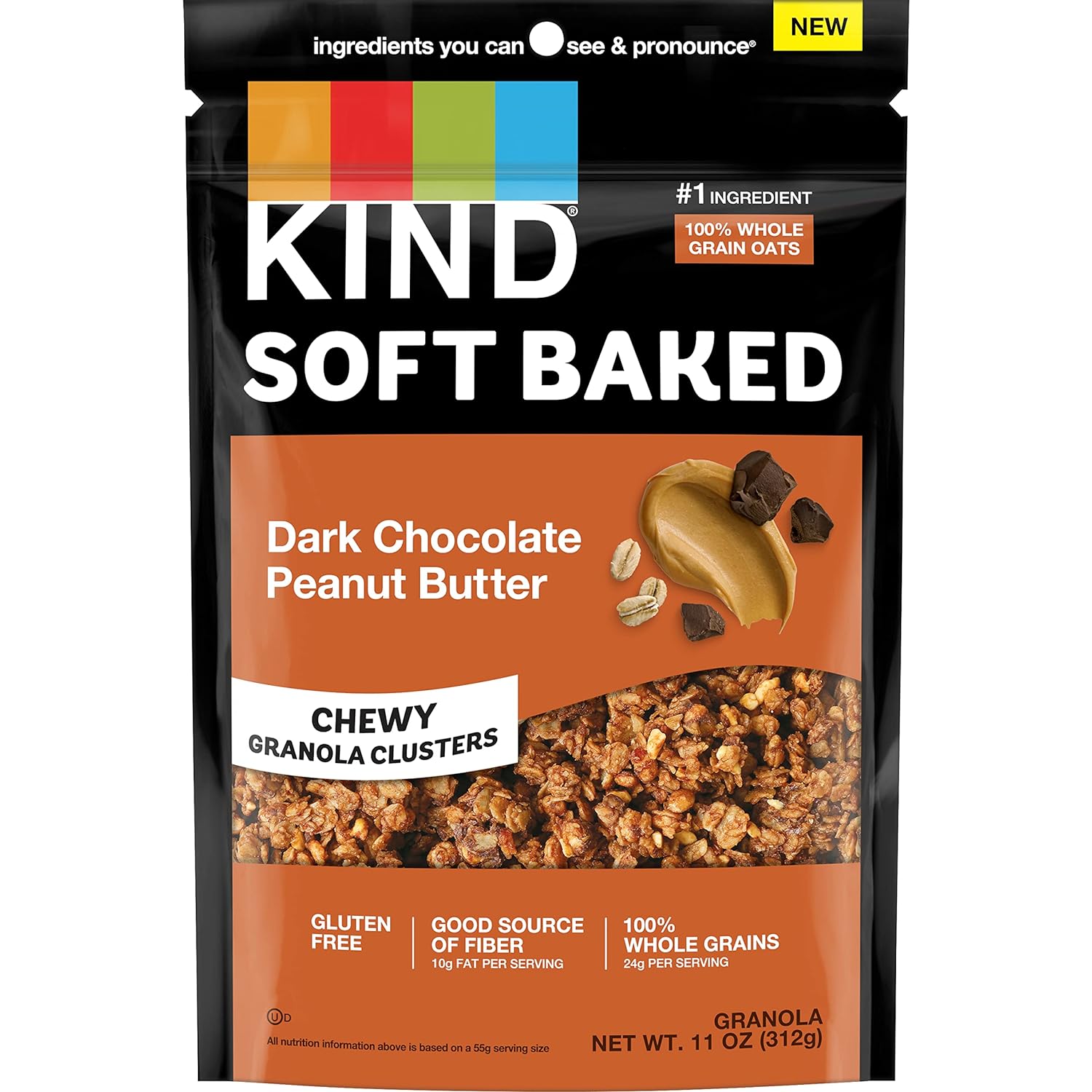 5-Pack KIND Soft Baked Granola, 11 oz. (Dark Chocolate Peanut Butter)