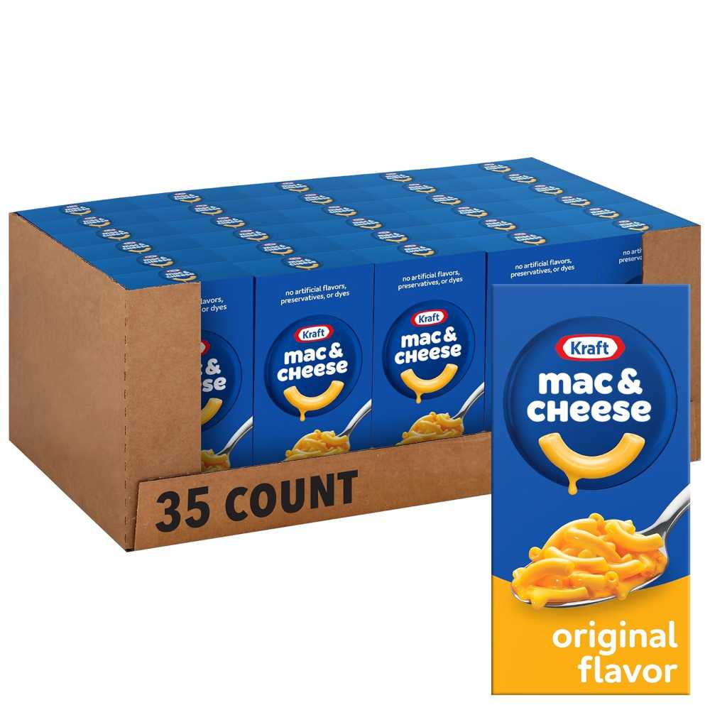 35-Pack Kraft Original Flavor Macaroni and Cheese Dinner, 7.25 oz.