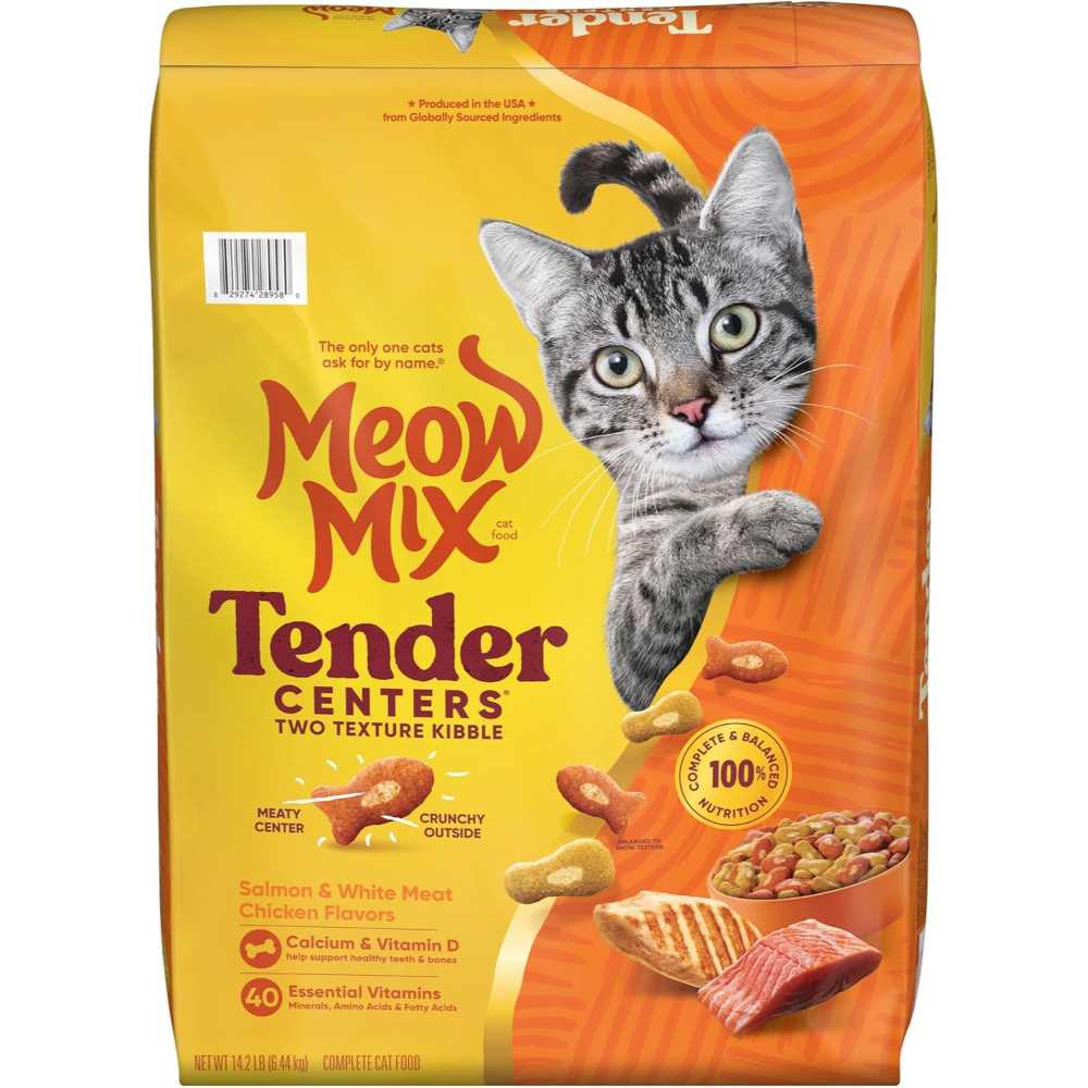 Meow Mix Tender Centers Dry Cat Food, 14.2 lb. (Salmon & Chicken)