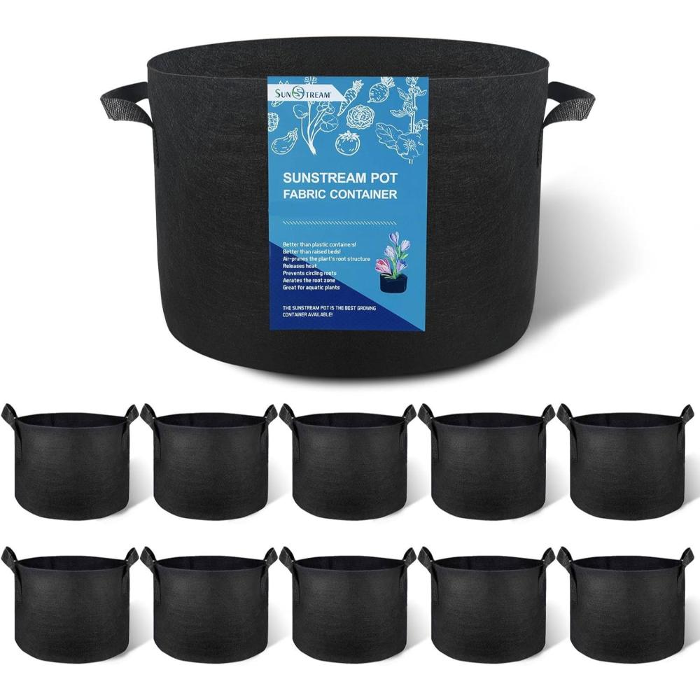 10-Pack SunStream 5-Gallon Fabric Grow Bags