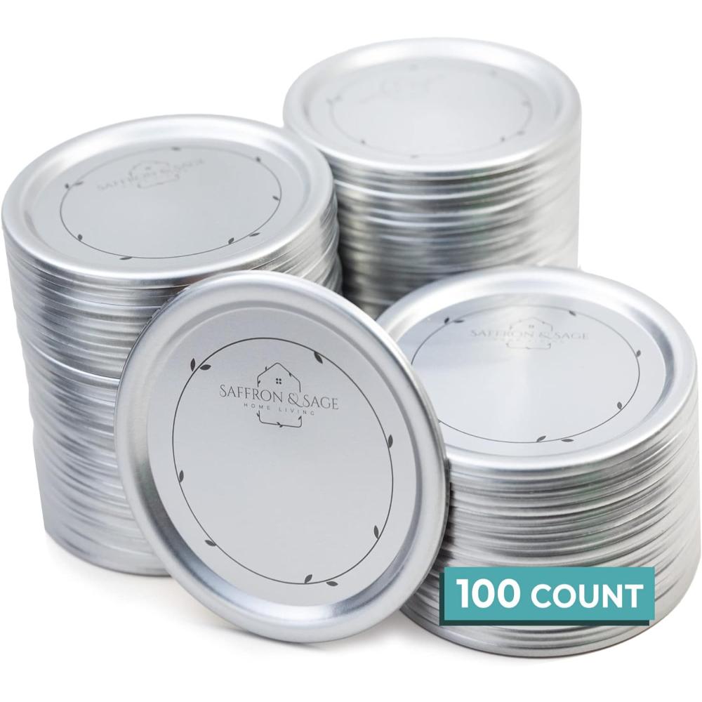 100-Pack Saffron & Sage Wide Mouth Canning Lids