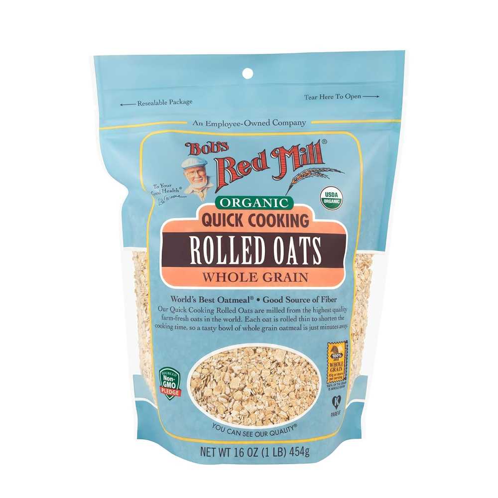 4-Pack Bob's Red Mill Organic Quick Cooking Rolled Oats, 16 oz.