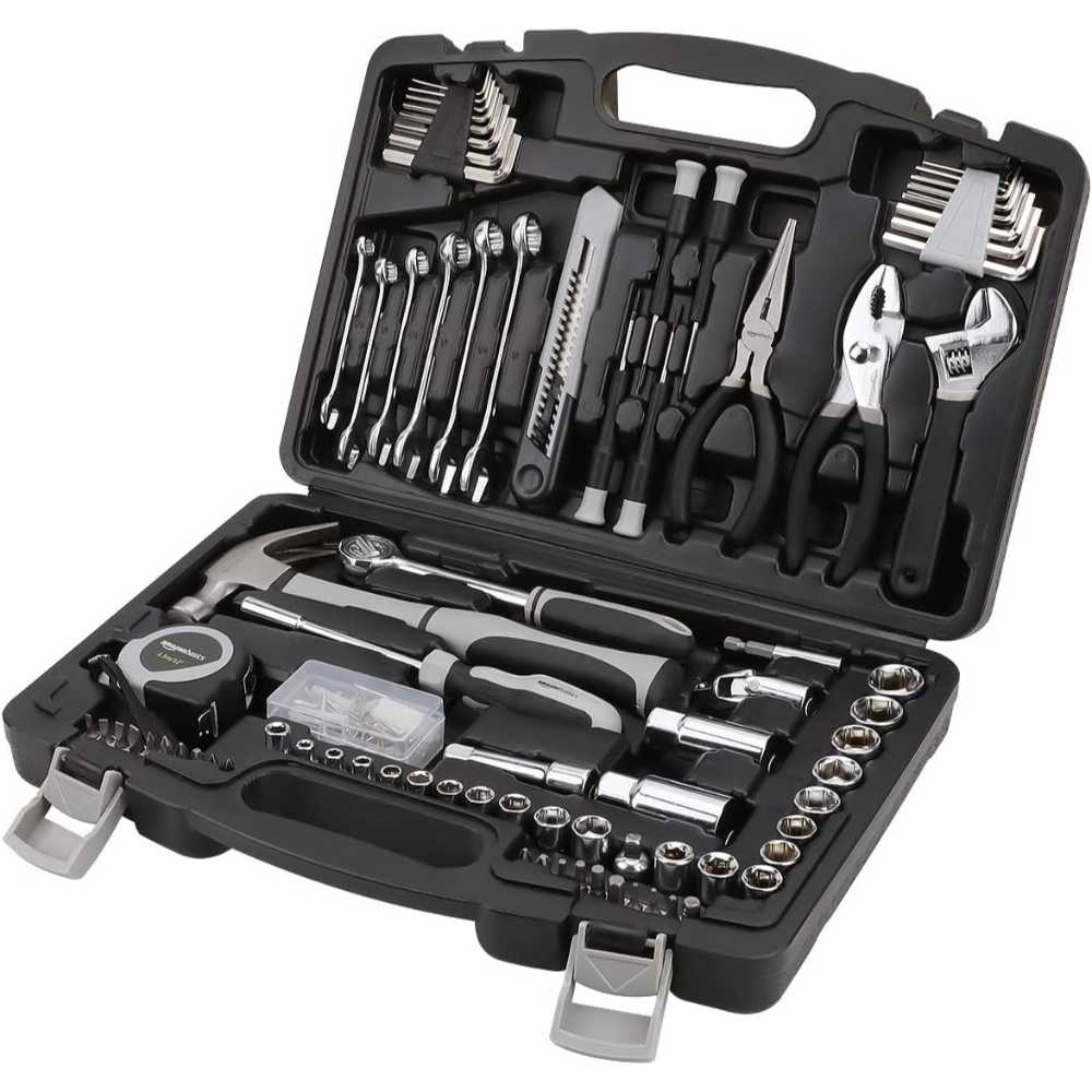 Amazon Basics 131-Piece General Household Tool Set w/ Case