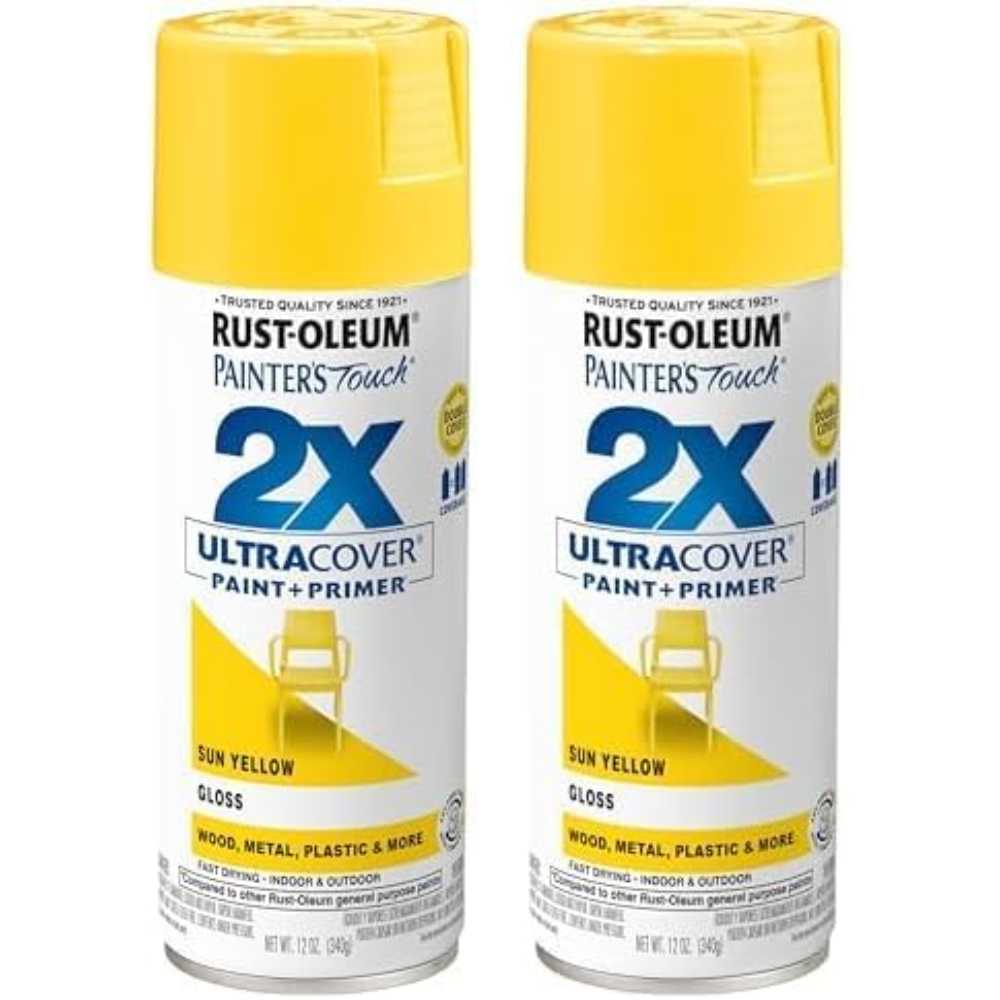 2-Pack Rust-Oleum Painter's Touch 2X Ultra Cover Spray Paint, 12 oz (Gloss Sun Yellow)