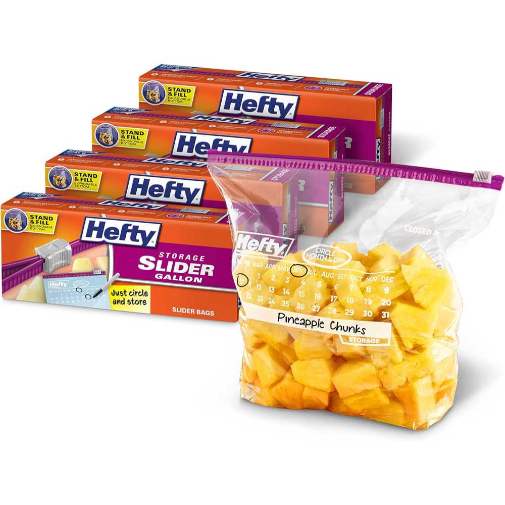 120-Pack Hefty Gallon Slider Calendar Storage Bags
